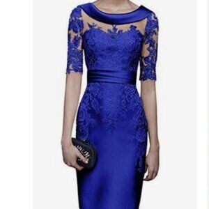 LAN Ting blue lace formal dress size small